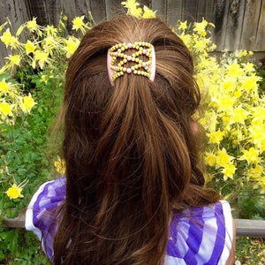 African Butterfly LadyBug Hair Comb - Black Pearl 19