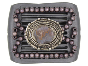African Butterfly LadyBug Hair Comb - Black Pearl 31
