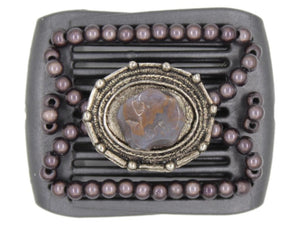 African Butterfly LadyBug Hair Comb - Black Pearl 31