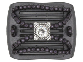 African Butterfly LadyBug Hair Comb - Black Pearl 40