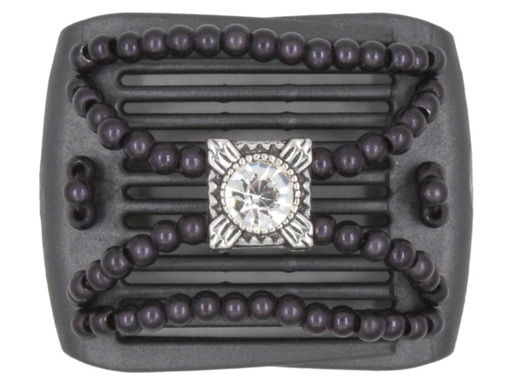 African Butterfly LadyBug Hair Comb - Black Pearl 40