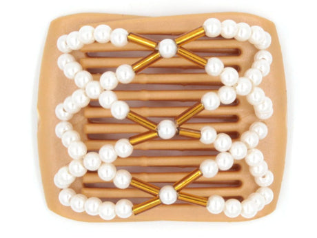 African Butterfly LadyBug Hair Comb - Blonde Pearl 12