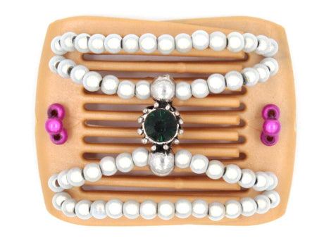 African Butterfly LadyBug Hair Comb - Blonde Pearl 15
