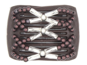 African Butterfly LadyBug Hair Comb - Brown 27