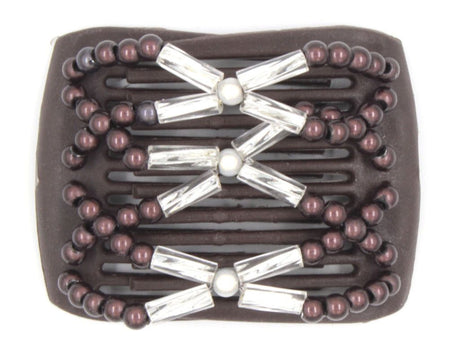 African Butterfly LadyBug Hair Comb - Brown 27