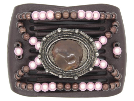 African Butterfly LadyBug Hair Comb - Brown 31