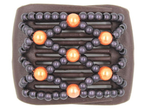 African Butterfly LadyBug Hair Comb - Brown 44
