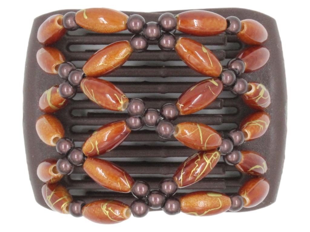 African Butterfly LadyBug Hair Comb - Brown 53