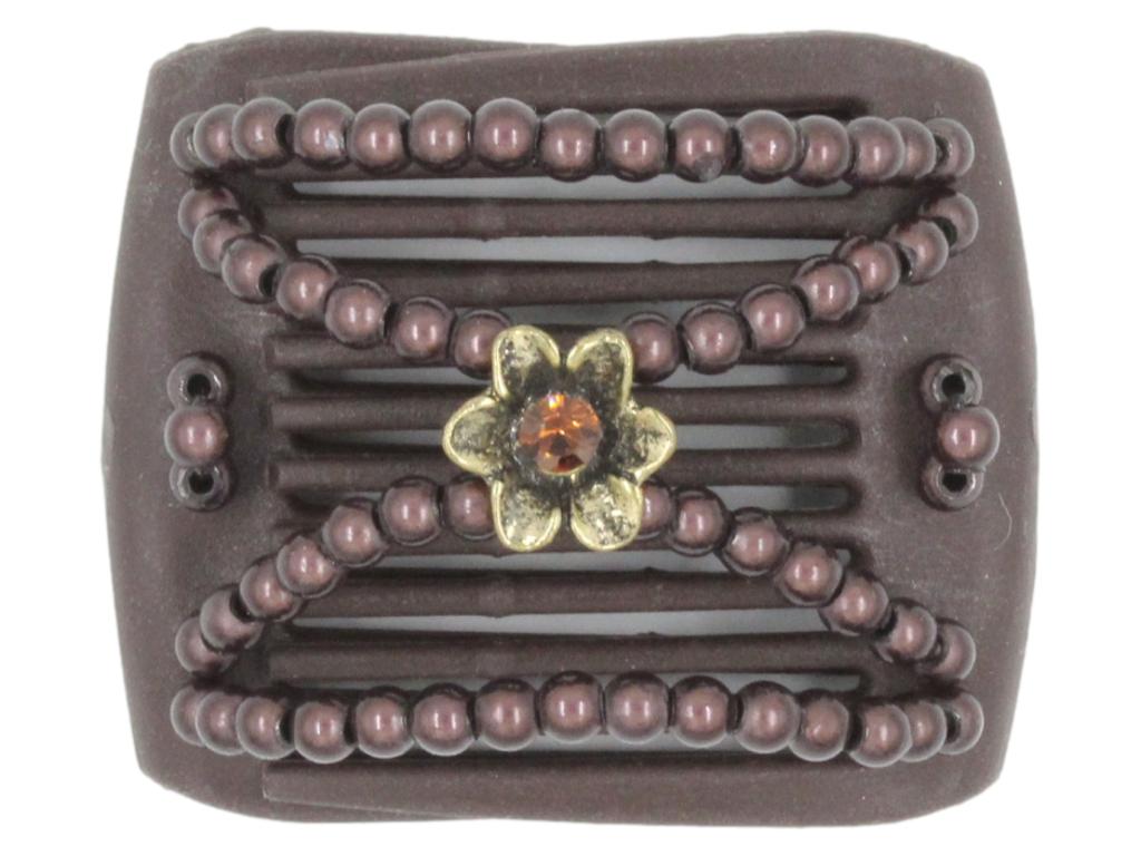 African Butterfly LadyBug Hair Comb - Brown 54