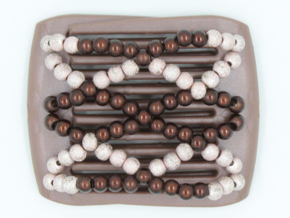African Butterfly LadyBug Hair Comb - Brown Pearl 13