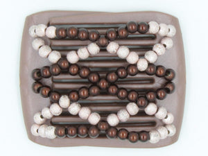 African Butterfly LadyBug Hair Comb - Brown Pearl 13