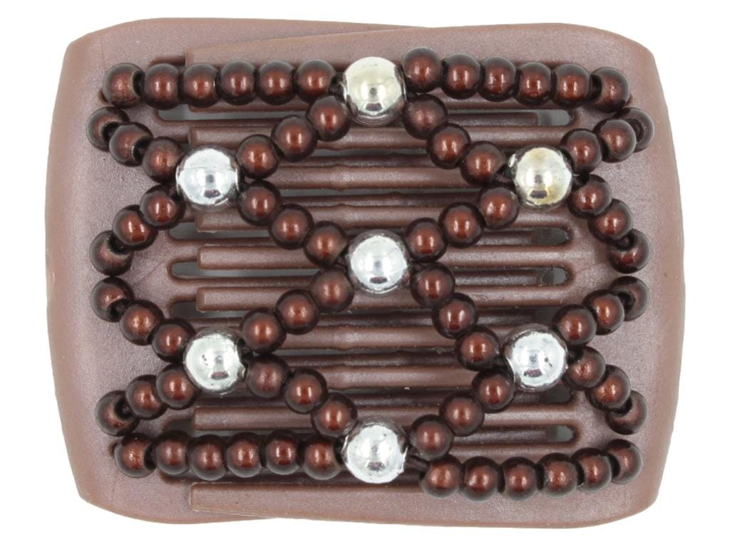 African Butterfly LadyBug Hair Comb - Brown Pearl 16