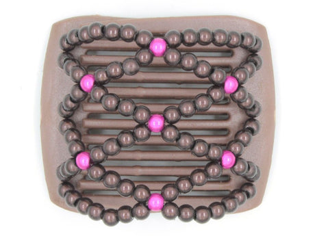 African Butterfly LadyBug Hair Comb - Brown Pearl 27