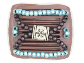 African Butterfly LadyBug Hair Comb - Brown Pearl 28