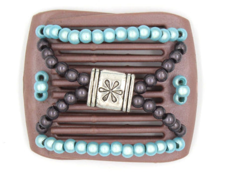 African Butterfly LadyBug Hair Comb - Brown Pearl 28