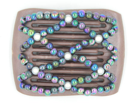 African Butterfly LadyBug Hair Comb - Brown Pearl 29