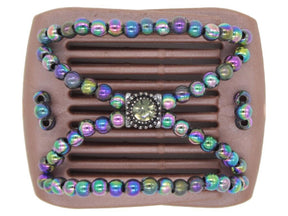 African Butterfly LadyBug Hair Comb - Brown Pearl 31