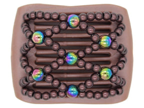 African Butterfly LadyBug Hair Comb - Brown Pearl 33