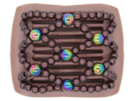 African Butterfly LadyBug Hair Comb - Brown Pearl 33