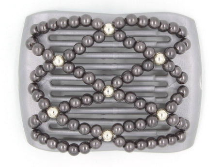 African Butterfly LadyBug Hair Comb - Gray Pearl 07