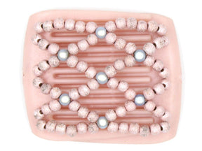 African Butterfly LadyBug Hair Comb - Pink Pearl 06