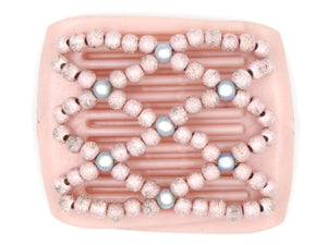 African Butterfly LadyBug Hair Comb - Pink Pearl 06