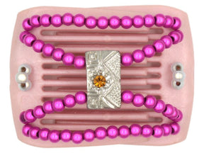 African Butterfly LadyBug Hair Comb - Pink Pearl 22