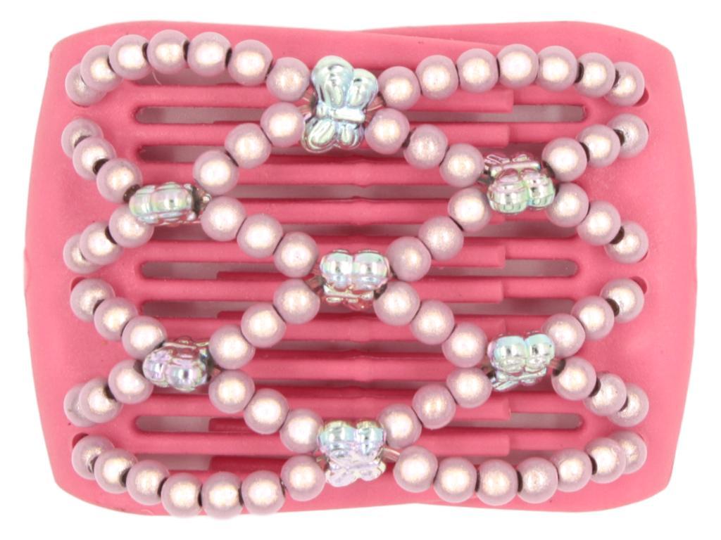 African Butterfly LadyBug Hair Comb - Pink Raspberry 07