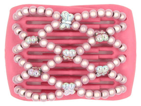 African Butterfly LadyBug Hair Comb - Pink Raspberry 07