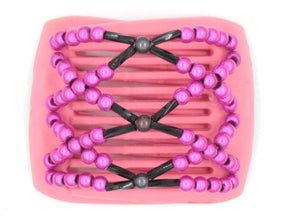 African Butterfly LadyBug Hair Comb - Pink Raspberry 01