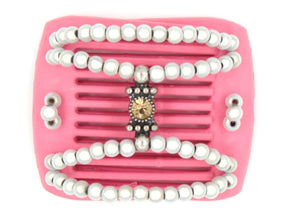 African Butterfly LadyBug Hair Comb - Pink Raspberry 02