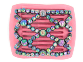 African Butterfly LadyBug Hair Comb - Pink Raspberry 03