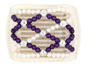 African Butterfly LadyBug Hair Comb - White Pearl 17