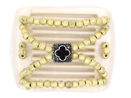 African Butterfly LadyBug Hair Comb - White Pearl 19