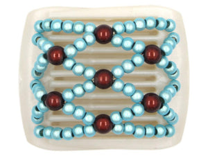 African Butterfly LadyBug Hair Comb - White Pearl 31