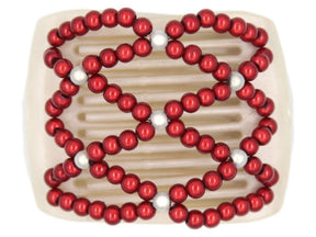 African Butterfly LadyBug Hair Comb - White Pearl 32