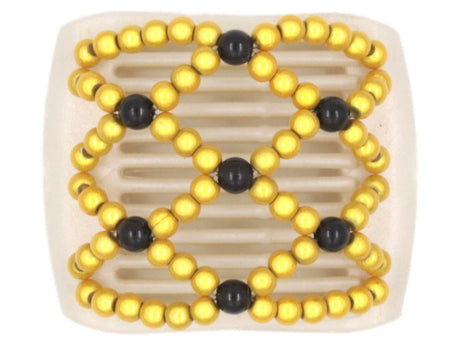 African Butterfly LadyBug Hair Comb - White Pearl 39