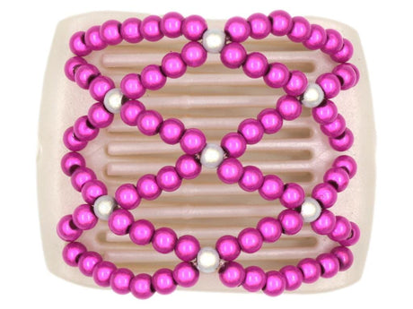 African Butterfly LadyBug Hair Comb - White Pearl 41