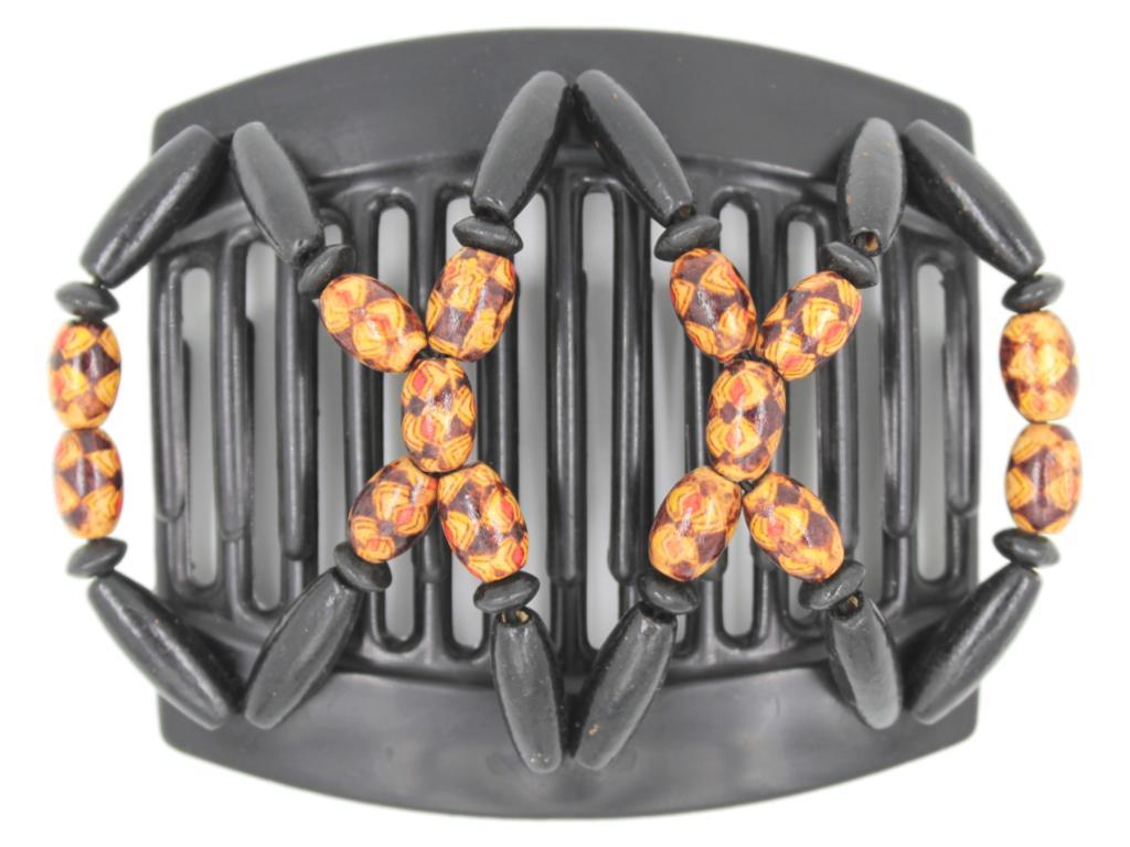 African Butterfly Thick Hair Comb - Beada Black 124