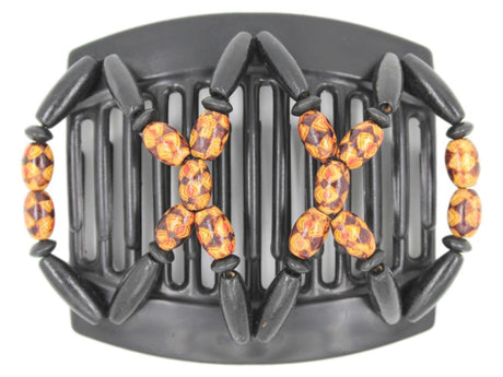 African Butterfly Thick Hair Comb - Beada Black 124