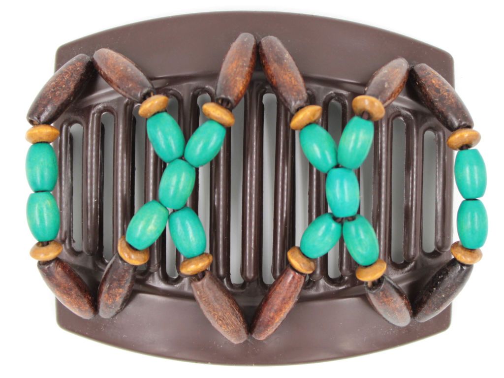 African Butterfly Thick Hair Comb - Beada Brown 120