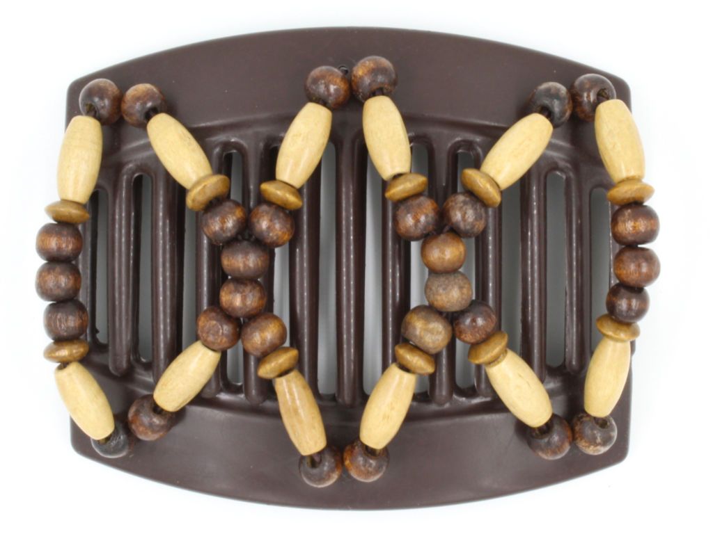 African Butterfly Thick Hair Comb - Beada Brown 126