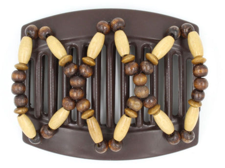 African Butterfly Thick Hair Comb - Beada Brown 126