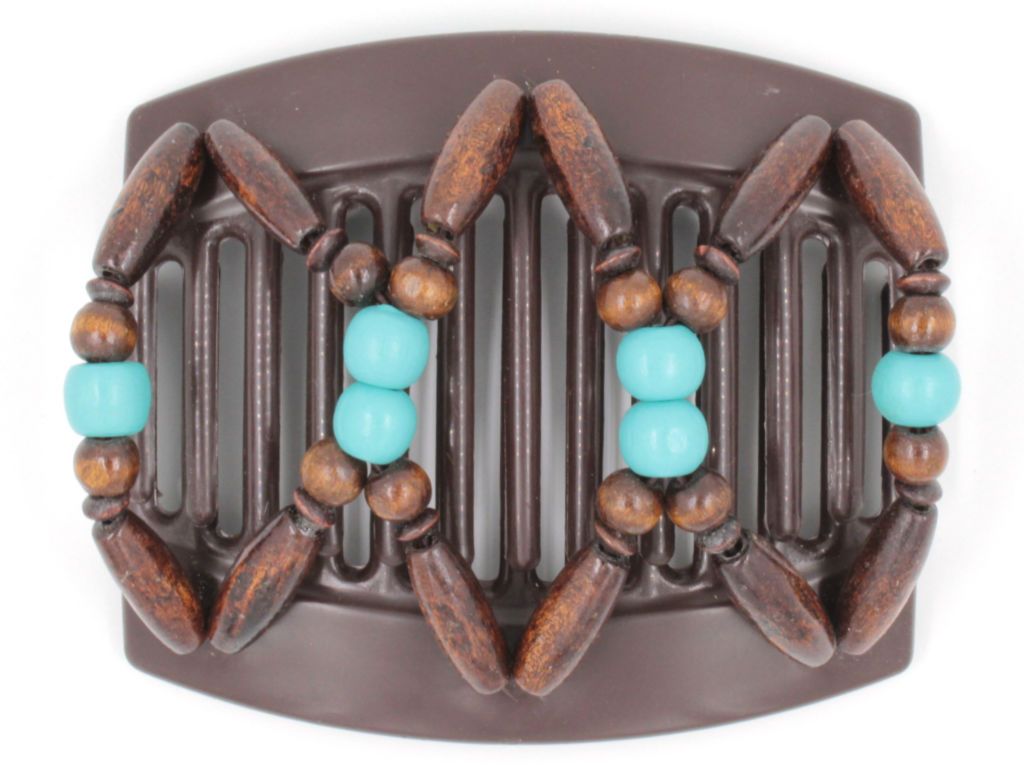 African Butterfly Thick Hair Comb - Beada Brown 127