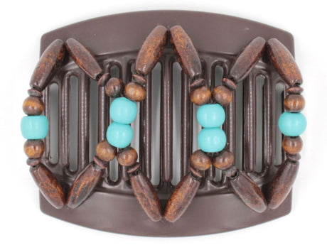 African Butterfly Thick Hair Comb - Beada Brown 127