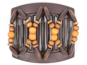African Butterfly Thick Hair Comb - Beada Brown 128