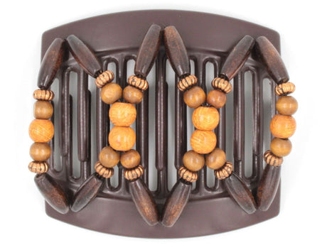 African Butterfly Thick Hair Comb - Beada Brown 128