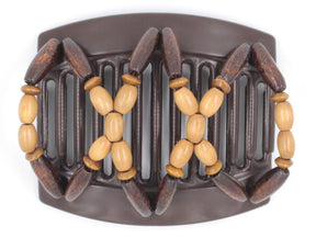 African Butterfly Thick Hair Comb - Beada Brown 132