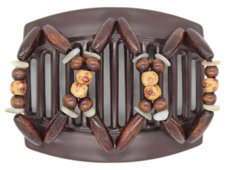 African Butterfly Thick Hair Comb - Beada Brown 143