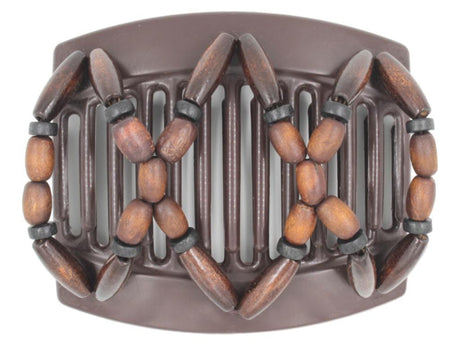 African Butterfly Thick Hair Comb - Beada Brown 152